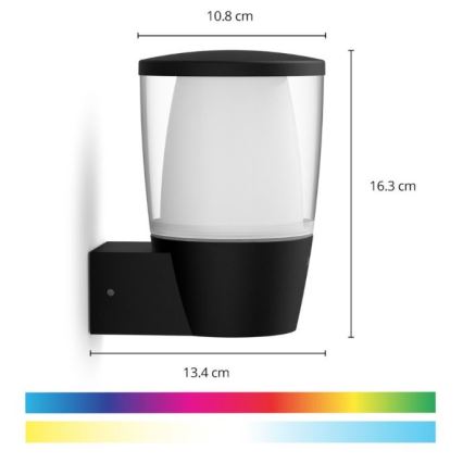 WiZ - LED RGBW Zatemnitvena zunanja stenska svetilka ELPAS LED/8,5W/230V 2700–5000K IP44 Wi-Fi