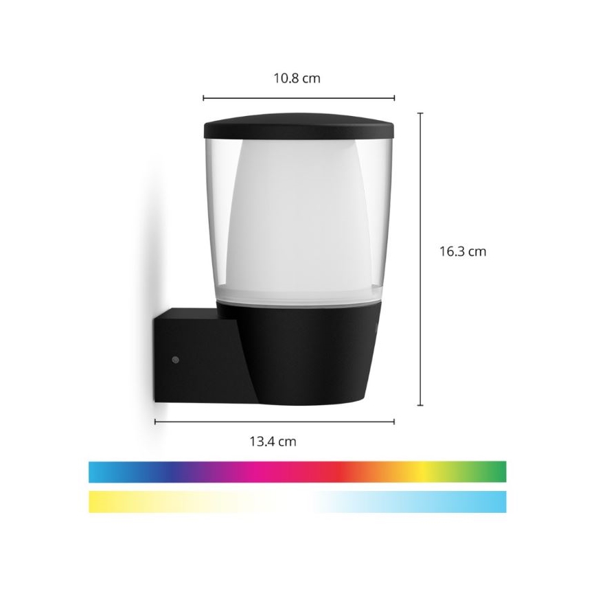 WiZ - LED RGBW Zatemnitvena zunanja stenska svetilka ELPAS LED/8,5W/230V 2700–5000K IP44 Wi-Fi