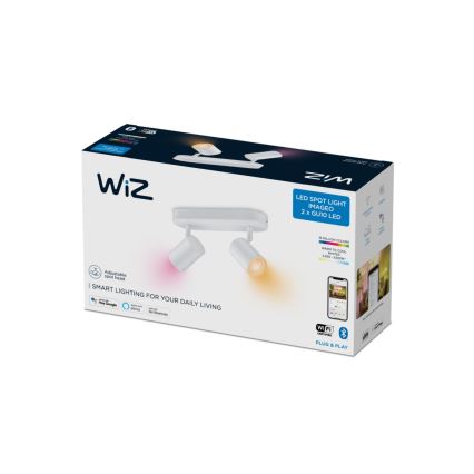 WiZ - LED RGBW Zatemnitveni reflektor IMAGEO 2xGU10/4,9W/230V 2200-6500K Wi-Fi CRI 90 bela