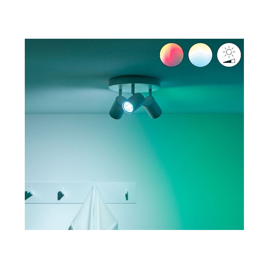 WiZ - LED RGBW Zatemnitveni reflektor IMAGEO 3xGU10/4,9W/230V 2200-6500K Wi-Fi CRI 90 bela