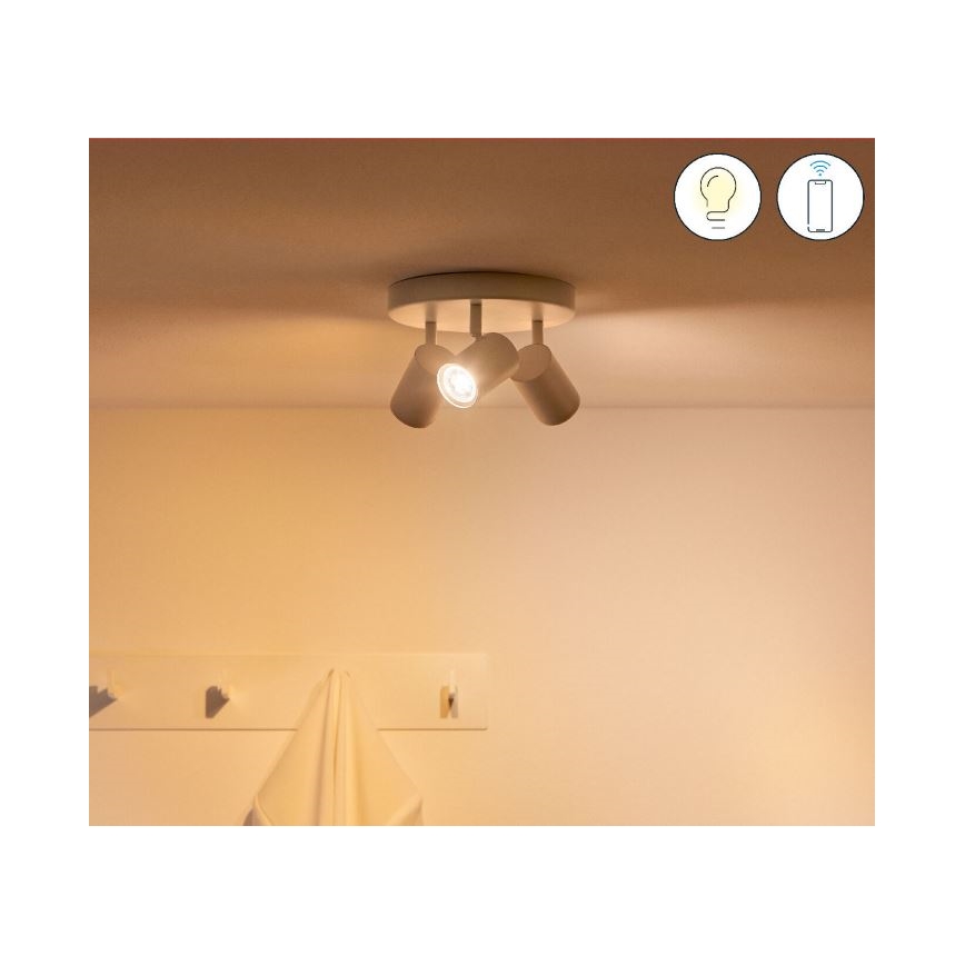 WiZ - LED RGBW Zatemnitveni reflektor IMAGEO 3xGU10/4,9W/230V 2200-6500K Wi-Fi CRI 90 bela