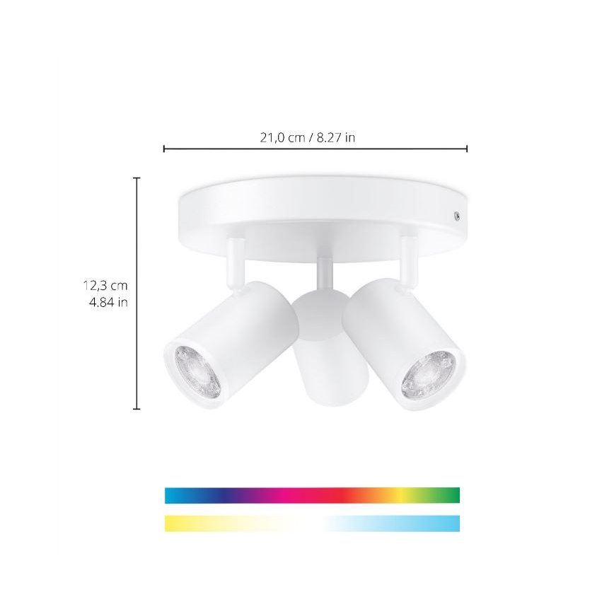 WiZ - LED RGBW Zatemnitveni reflektor IMAGEO 3xGU10/4,9W/230V 2200-6500K Wi-Fi CRI 90 bela
