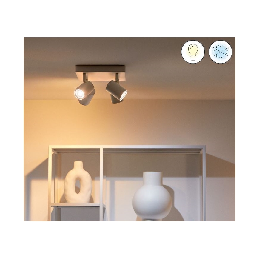 WiZ - LED RGBW Zatemnitveni reflektor IMAGEO 4xGU10/4,9W/230V 2200-6500K Wi-Fi CRI 90 bela