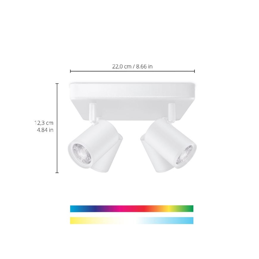 WiZ - LED RGBW Zatemnitveni reflektor IMAGEO 4xGU10/4,9W/230V 2200-6500K Wi-Fi CRI 90 bela