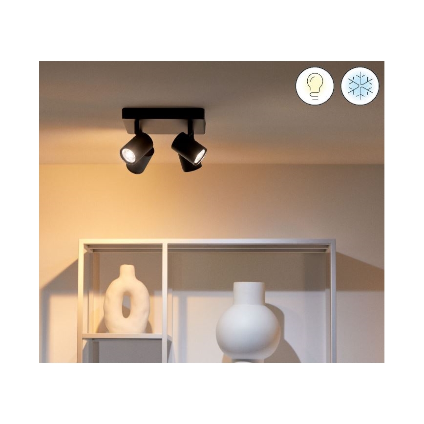 WiZ - LED RGBW Zatemnitveni reflektor IMAGEO 4xGU10/4,9W/230V 2200-6500K Wi-Fi CRI 90 črna
