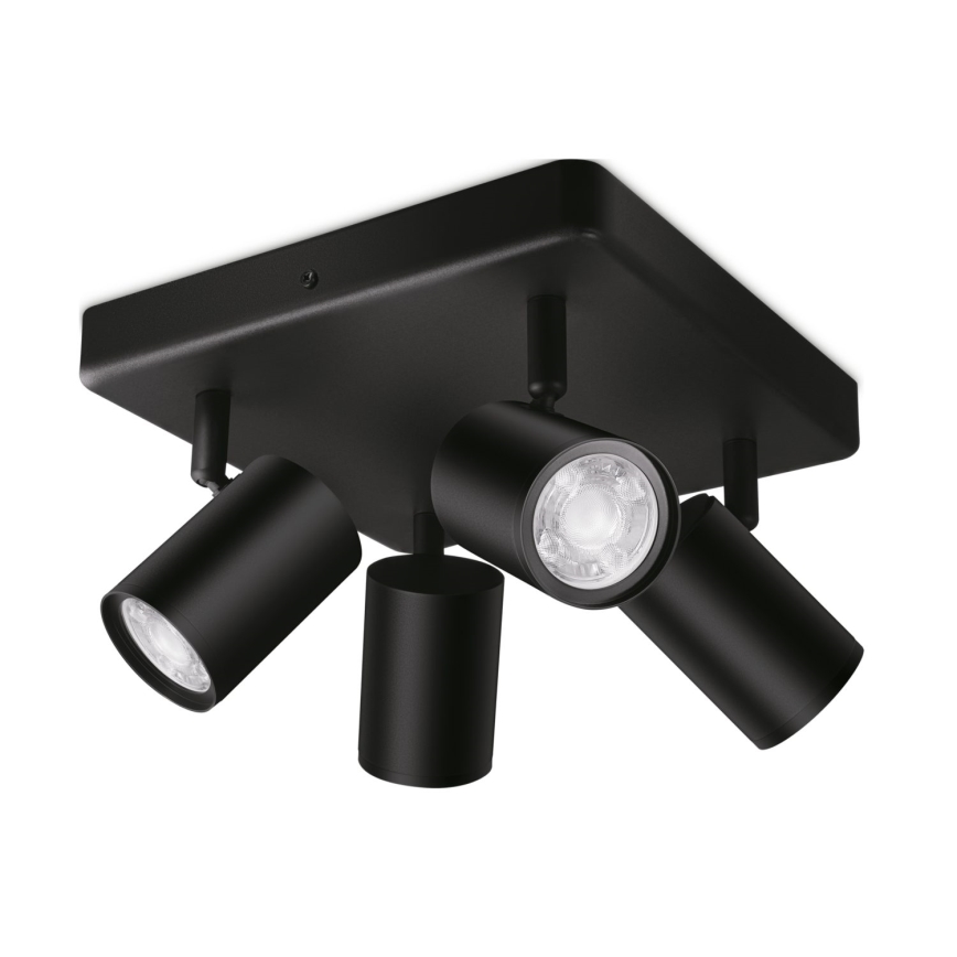 WiZ - LED RGBW Zatemnitveni reflektor IMAGEO 4xGU10/4,9W/230V 2200-6500K Wi-Fi CRI 90 črna