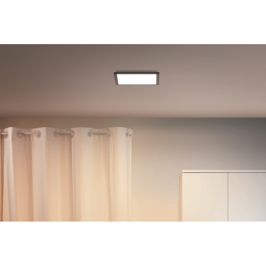 WiZ - LED Zatemnitvena stropna svetilka SUPERSLIM LED/12W/230V 2700-6500K Wi-Fi črna