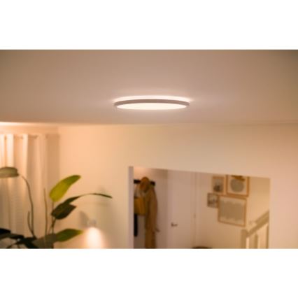 WiZ - LED Zatemnitvena stropna svetilka SUPERSLIM LED/14W/230V 2700-6500K Wi-Fi bela