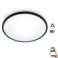 WiZ - LED Zatemnitvena stropna svetilka SUPERSLIM LED/16W/230V 2700-6500K Wi-Fi črna