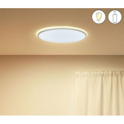 WiZ - LED Zatemnitvena stropna svetilka SUPERSLIM LED/22W/230V 2700-6500K Wi-Fi bela