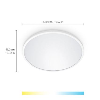 WiZ - LED Zatemnitvena stropna svetilka SUPERSLIM LED/22W/230V 2700-6500K Wi-Fi bela