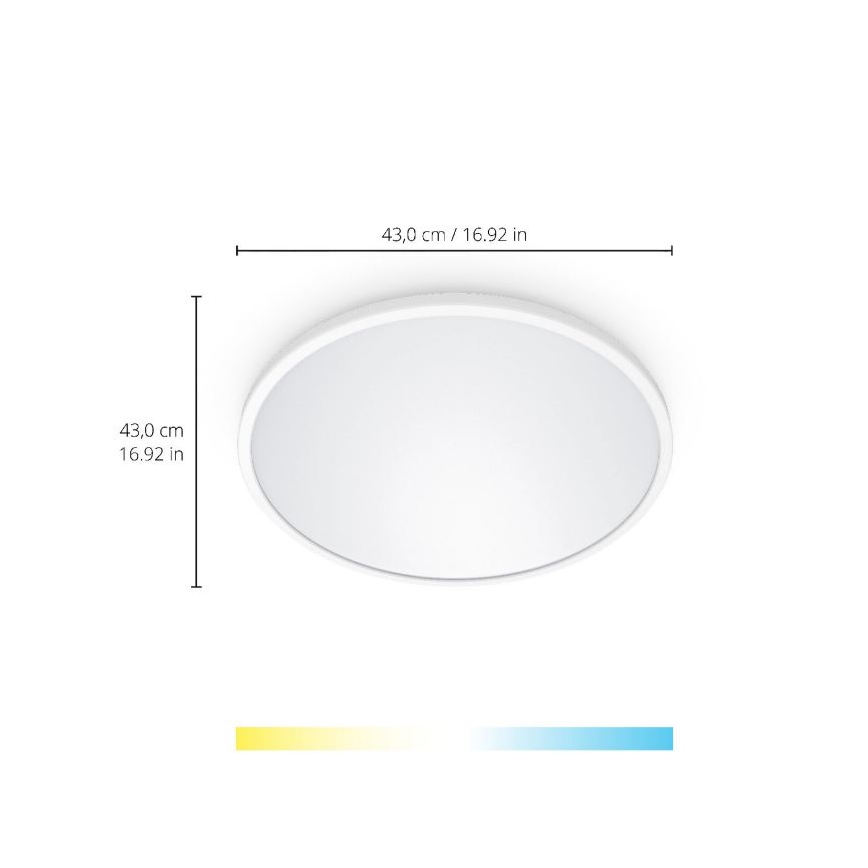 WiZ - LED Zatemnitvena stropna svetilka SUPERSLIM LED/22W/230V 2700-6500K Wi-Fi bela
