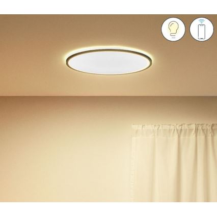 WiZ - LED Zatemnitvena stropna svetilka SUPERSLIM LED/22W/230V 2700-6500K Wi-Fi črna