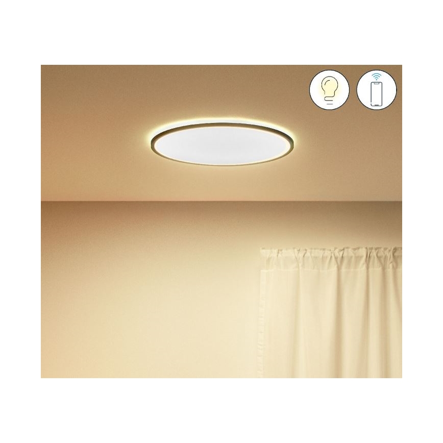 WiZ - LED Zatemnitvena stropna svetilka SUPERSLIM LED/22W/230V 2700-6500K Wi-Fi črna