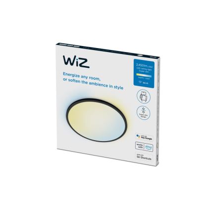 WiZ - LED Zatemnitvena stropna svetilka SUPERSLIM LED/22W/230V 2700-6500K Wi-Fi črna