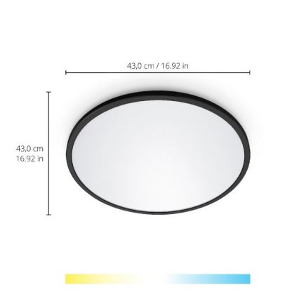 WiZ - LED Zatemnitvena stropna svetilka SUPERSLIM LED/22W/230V 2700-6500K Wi-Fi črna