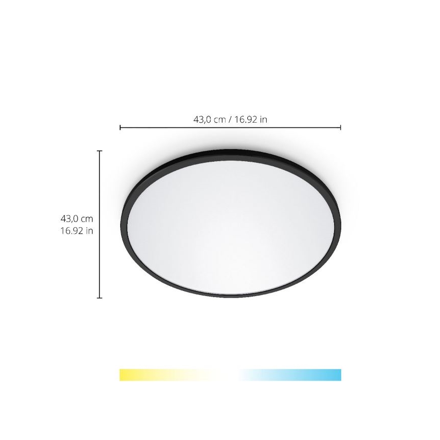 WiZ - LED Zatemnitvena stropna svetilka SUPERSLIM LED/22W/230V 2700-6500K Wi-Fi črna