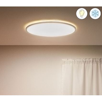 WiZ - LED Zatemnitvena stropna svetilka SUPERSLIM LED/32W/230V 2700-6500K Wi-Fi bela