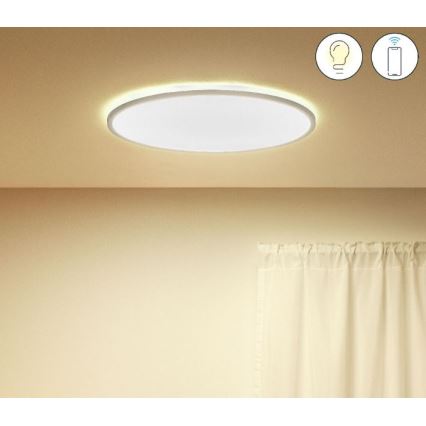 WiZ - LED Zatemnitvena stropna svetilka SUPERSLIM LED/32W/230V 2700-6500K Wi-Fi bela