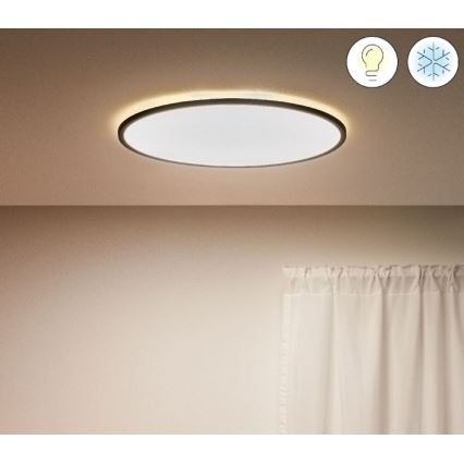 WiZ - LED Zatemnitvena stropna svetilka SUPERSLIM LED/32W/230V 2700-6500K Wi-Fi črna