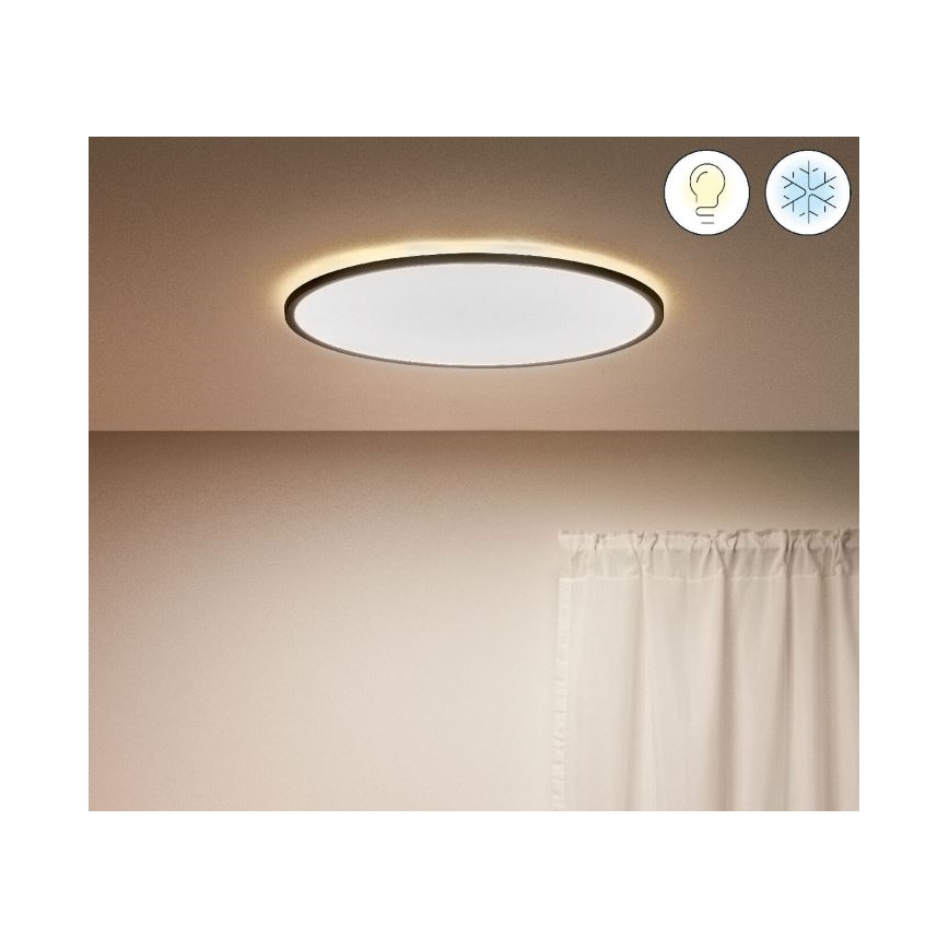 WiZ - LED Zatemnitvena stropna svetilka SUPERSLIM LED/32W/230V 2700-6500K Wi-Fi črna