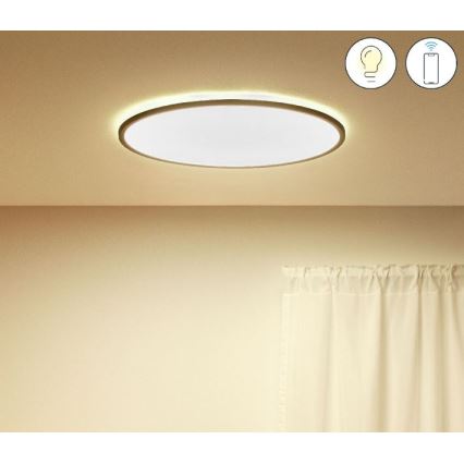 WiZ - LED Zatemnitvena stropna svetilka SUPERSLIM LED/32W/230V 2700-6500K Wi-Fi črna