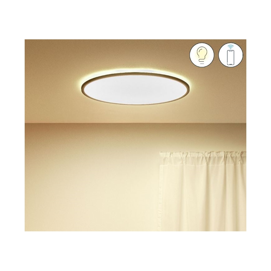WiZ - LED Zatemnitvena stropna svetilka SUPERSLIM LED/32W/230V 2700-6500K Wi-Fi črna