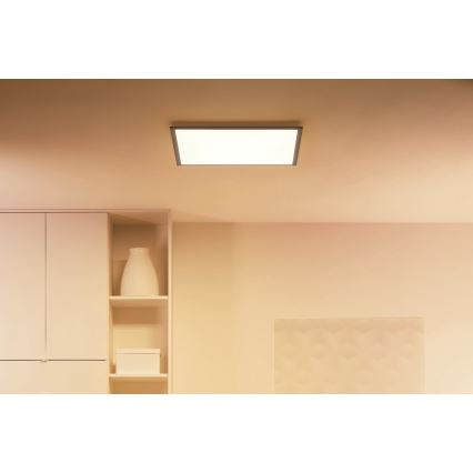 WiZ - LED Zatemnitvena stropna svetilka SUPERSLIM LED/36W/230V 2700-6500K Wi-Fi črna