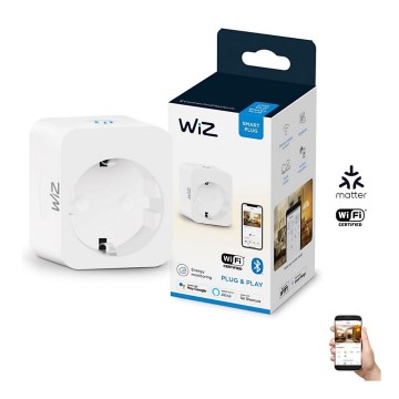 WiZ - Pametna vtičnica F 2300W + powermeter Wi-Fi SCHUKO