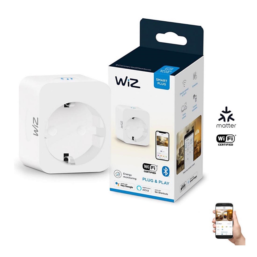WiZ - Pametna vtičnica F 2300W + powermeter Wi-Fi SCHUKO