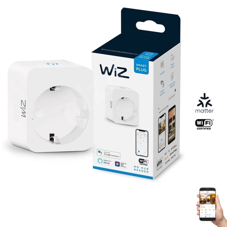 WiZ - Pametna vtičnica F 2300W Wi-Fi SCHUKO