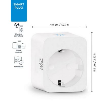 WiZ - Pametna vtičnica F 2300W Wi-Fi SCHUKO