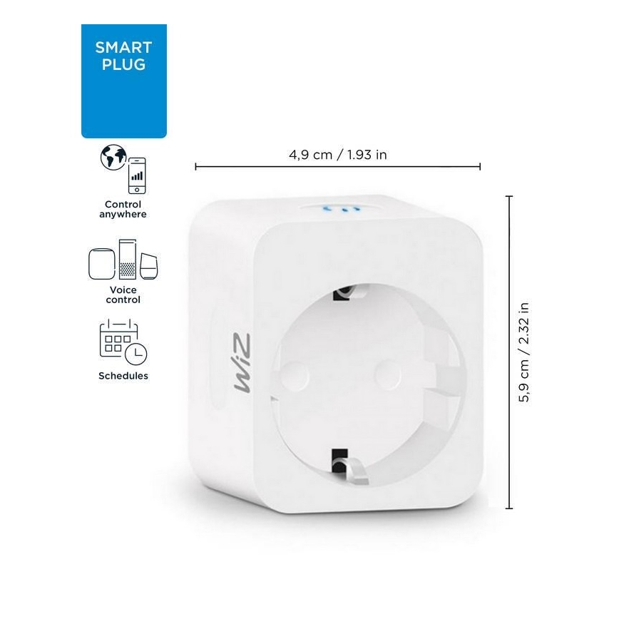 WiZ - Pametna vtičnica F 2300W Wi-Fi SCHUKO