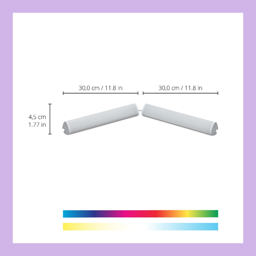 WiZ - SET 2x LED RGBW Zatemnitvena svetilka BAR LED/5,5W/230V 2200-6500K Wi-Fi