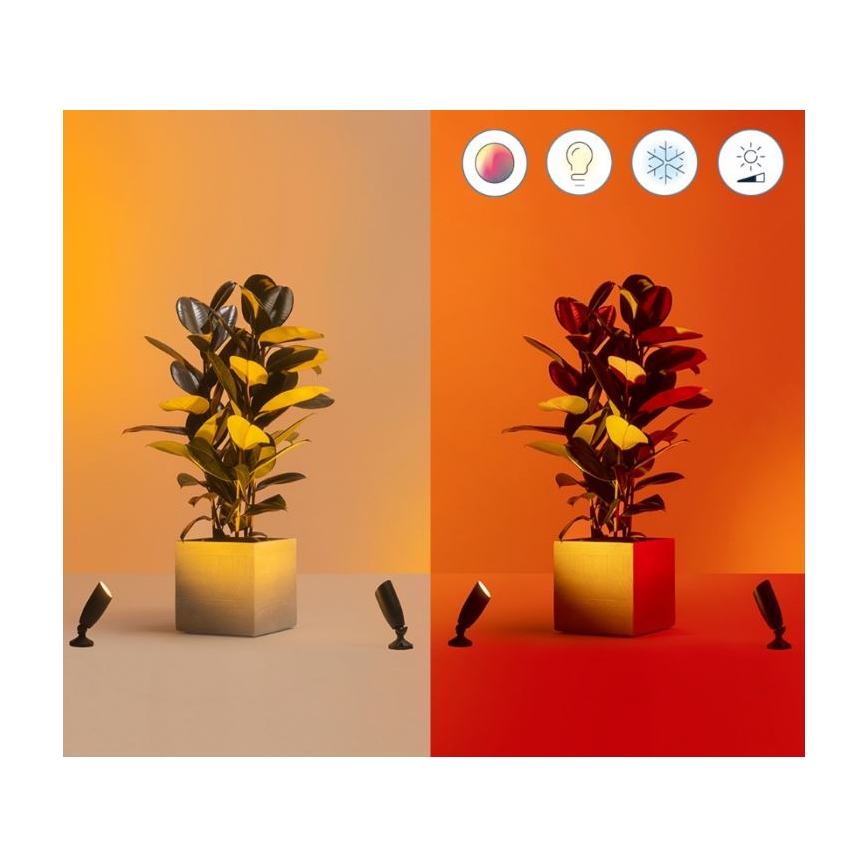 WiZ -SET 2x LED RGBW Zatemnitvena zunanja svetilka SPOT LED/10W/230V 2700-5000K IP65 Wi-Fi