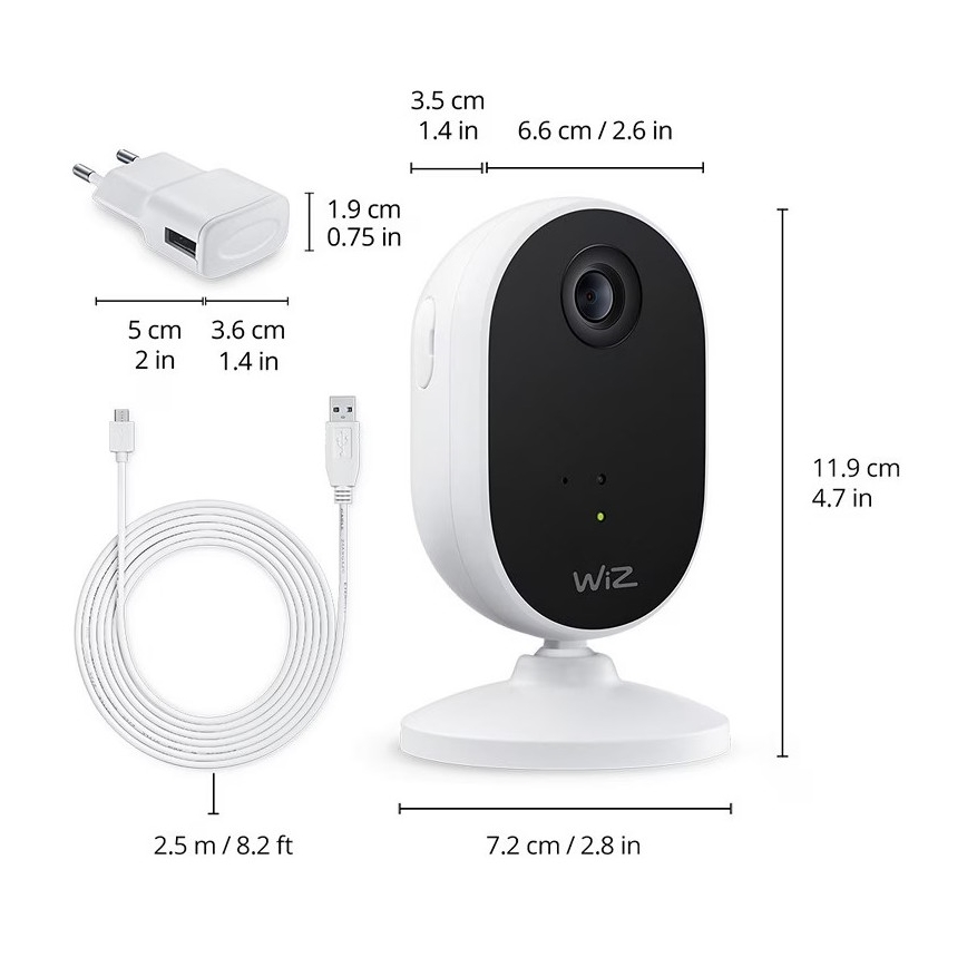 WiZ - Set za nadzor gospodinjstva: 1xkamera + 3xLED RGB žarnica 8,5W/230V Wi-Fi