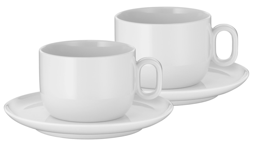 WMF - SET 2x Cappuccino skodelica s krožničkom BARISTA 160 ml bela