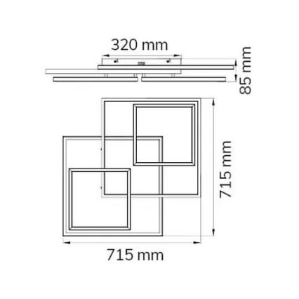 Wofi 10644 - LED Zatemnitveni lestenec VISO LED/62W/230V