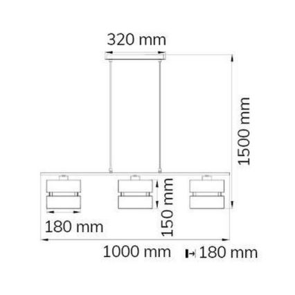Wofi 11254 - Lestenec na vrvici BELLE 3xE27/42W/230V