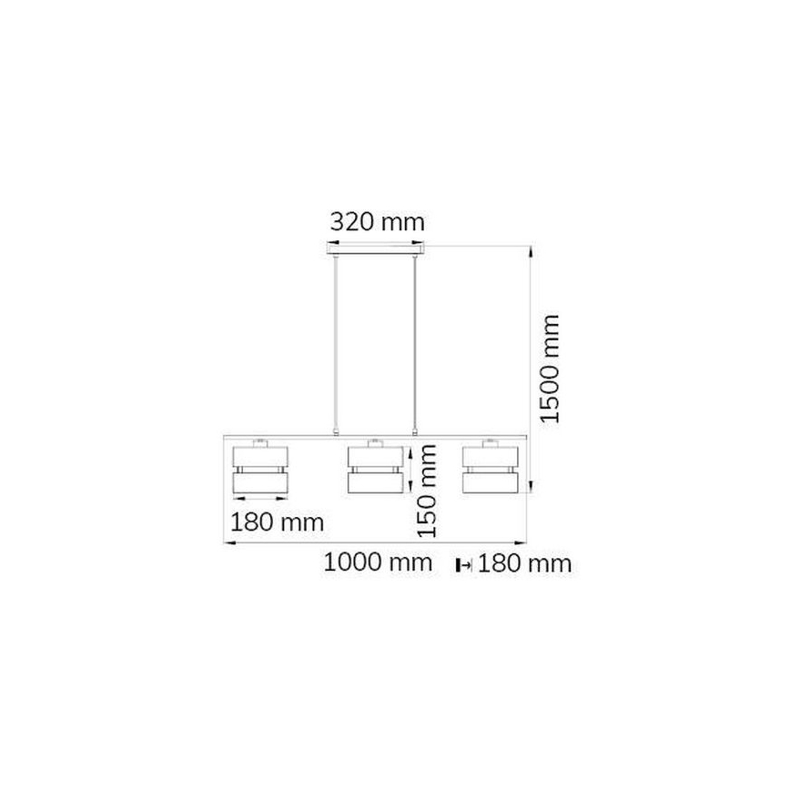 Wofi 11254 - Lestenec na vrvici BELLE 3xE27/42W/230V