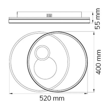 Wofi 11621 - LED Zatemnitvena stropna svetilka AKON LED/38W/230V 2700-5500K + Daljinski upravljalnik