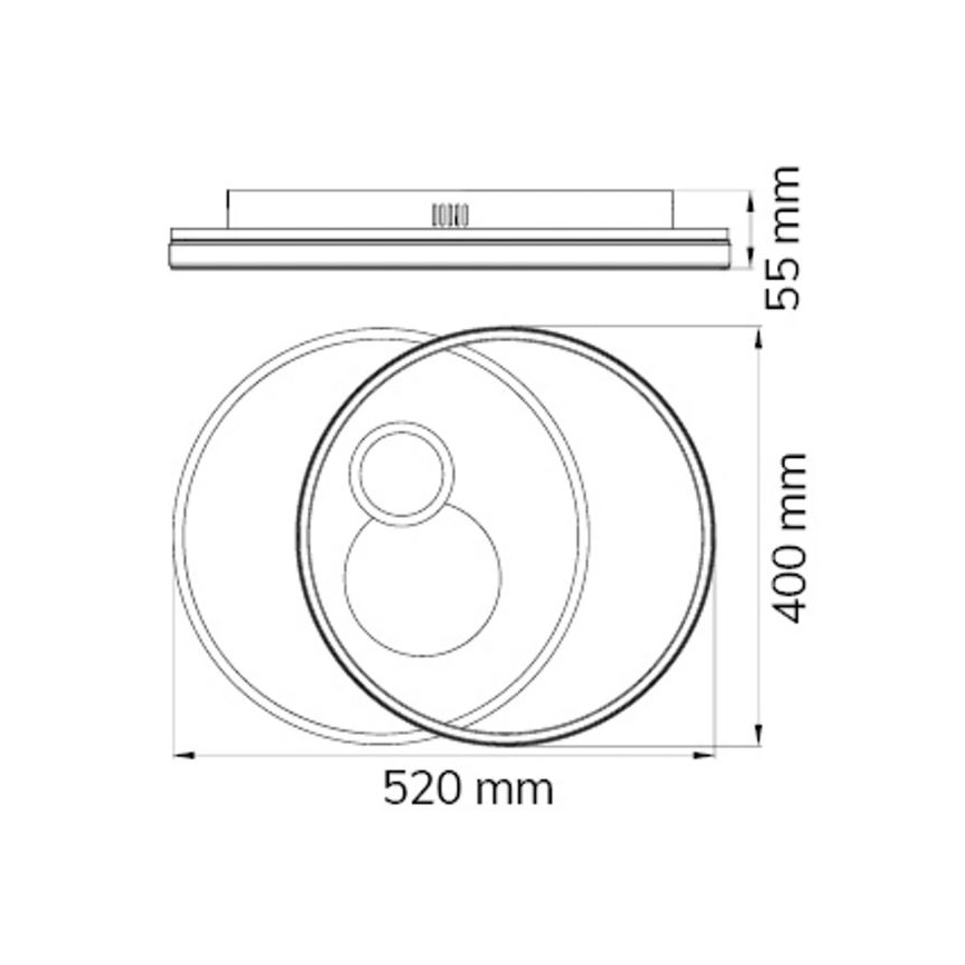 Wofi 11621 - LED Zatemnitvena stropna svetilka AKON LED/38W/230V 2700-5500K + Daljinski upravljalnik