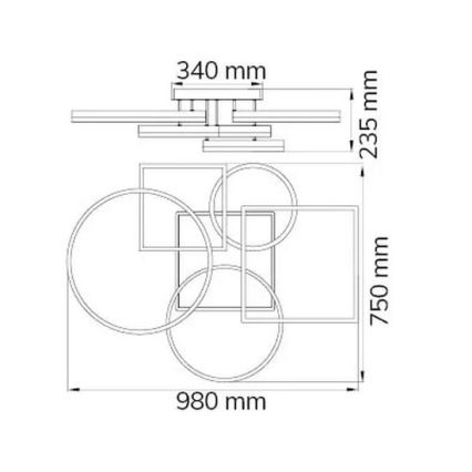 Wofi 11981 - LED Zatemnitveni nadgradni lestenec VAASA LED/80W/230V