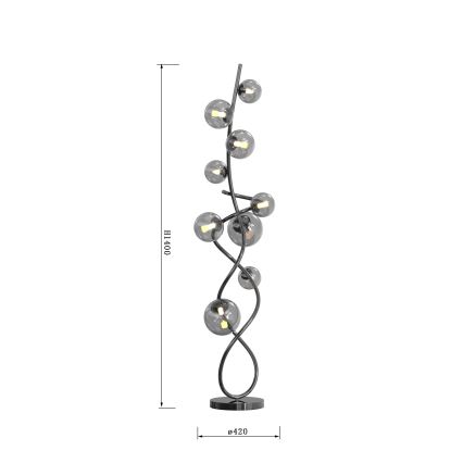 Wofi 3014-905 - LED Talna svetilka NANCY 9xG9/3,5W/230V črni krom