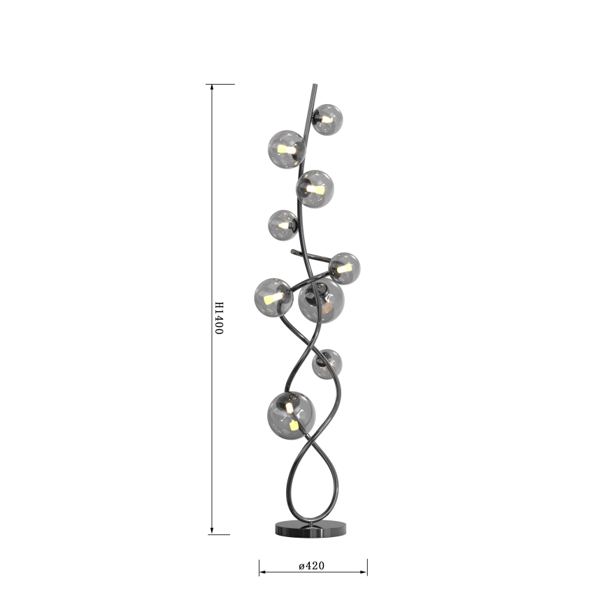 Wofi 3014-905 - LED Talna svetilka NANCY 9xG9/3,5W/230V črni krom