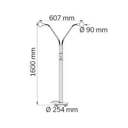 Wofi 307102640000 - LED Zatemnitvena talna svetilka NOIS 2xLED/5W/230V