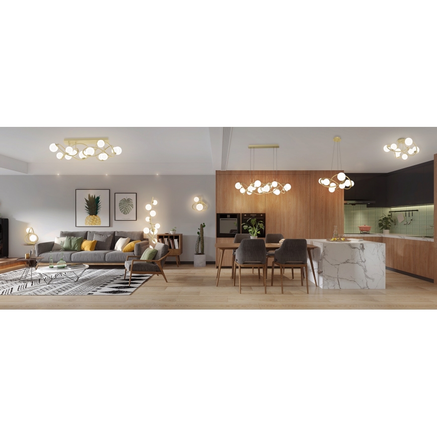 Wofi 4014-201 - LED Stenska svetilka NANCY 2xG9/3,5W/230V zlata/bela