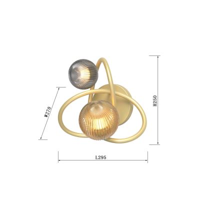 Wofi 4015-204 - LED Stenska svetilka METZ 2xG9/3,5W/230V zlata/siv