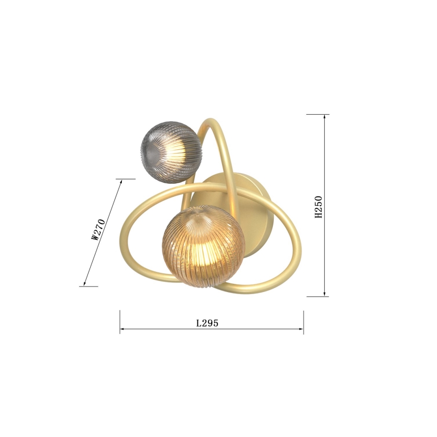 Wofi 4015-204 - LED Stenska svetilka METZ 2xG9/3,5W/230V zlata/siv