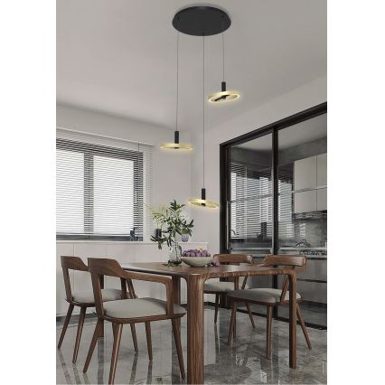 Wofi 5016-304 - LED Zatemnitveni lestenec na vrvici BREST LED/26W/230V črna/zlata